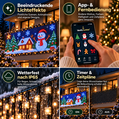 Venify® Lumina – LED-Weihnachtsvorhang für Balkone