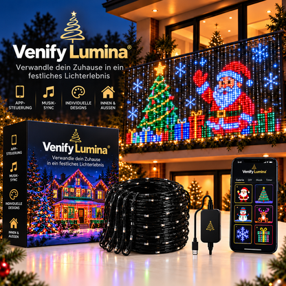 Venify® Lumina – LED-Weihnachtsvorhang für Balkone